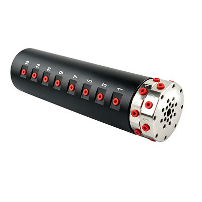 16-channel pneumatic rotary joint with compact structure suitable for automated rotary platforms and robotic arms