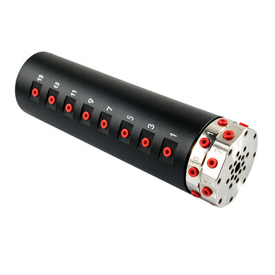 16-channel pneumatic rotary joint with compact structure suitable for automated rotary platforms and robotic arms