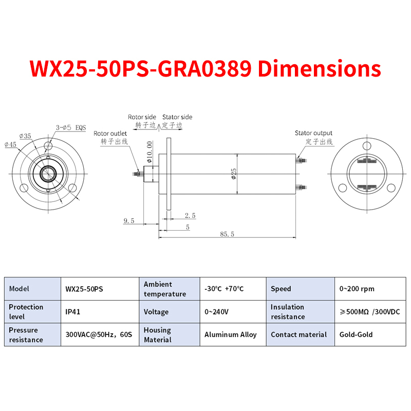 25mm OD Flange Type Ethernet Slip Ring Can Connect 2 Groups Of Gigabit ...