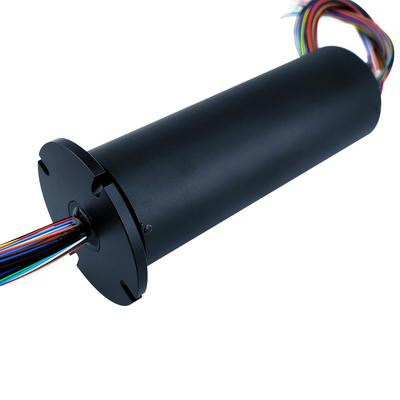 8-way 5A 50-way 2A flange electric slip ring 250rpm speed, aluminum alloy black housing