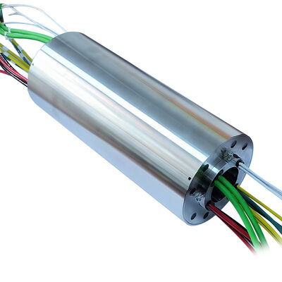 28-Channel IP67 Waterproof Gigabit Ethernet Slip Ring with 50mm Large Aperture and Stainless Steel Housing