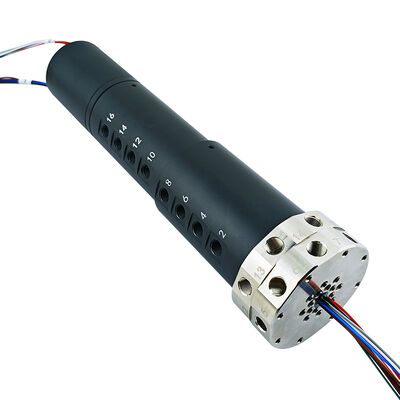 16-Channel Pneumatic 15-Way 5A Electrical Hybrid Slip Ring with Black Aluminum Alloy Housing